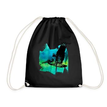 Pelican Pelicans Pelican Waterfowl T Shirt - Drawstring Bag - black - Front