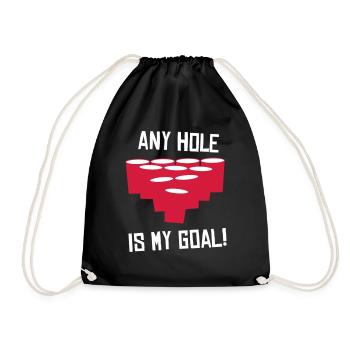 Any Hole is my Goal - Beer Pong - Drawstring Bag - black - Front