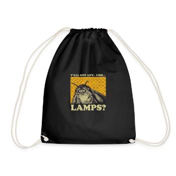 Moth Moth Moth Lamp Meme Butterfly Gift - Drawstring Bag - black - Front