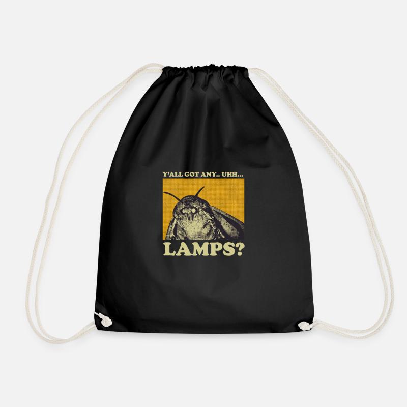 Moth Moth Moth Lamp Meme Butterfly Gift - Drawstring Bag - black