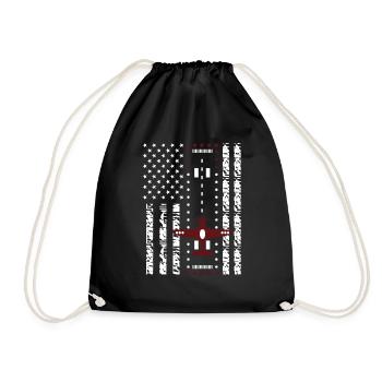 Runway plane - Drawstring Bag - black - Front
