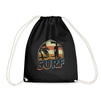 surfing - Drawstring Bag - black - Front