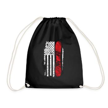 Snowboard USA drapeau cadeau Sports d’hiver - Sac de sport léger - noir - Devant
