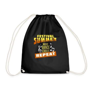 Festival summer music - Drawstring Bag - black - Front