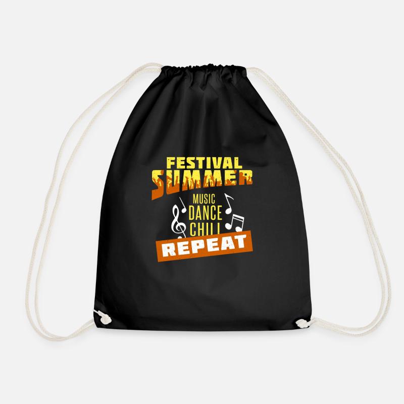 Festival summer music - Drawstring Bag - black
