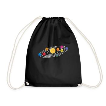 T-shirt système solaire pour idée cadeau astronaute - Sac de sport léger - noir - Devant
