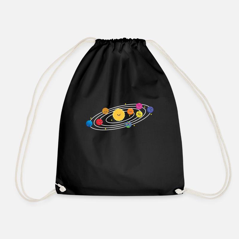Solar System T-Shirt for Astronaut Gift Idea - Drawstring Bag - black