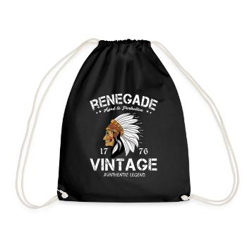 Indians feather Native America gift - Drawstring Bag - black - Front