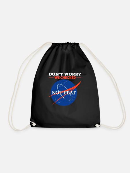 Wissenschaft Physik Raumfahrt Flache Erde Geschenk - Turnbeutel - Schwarz
