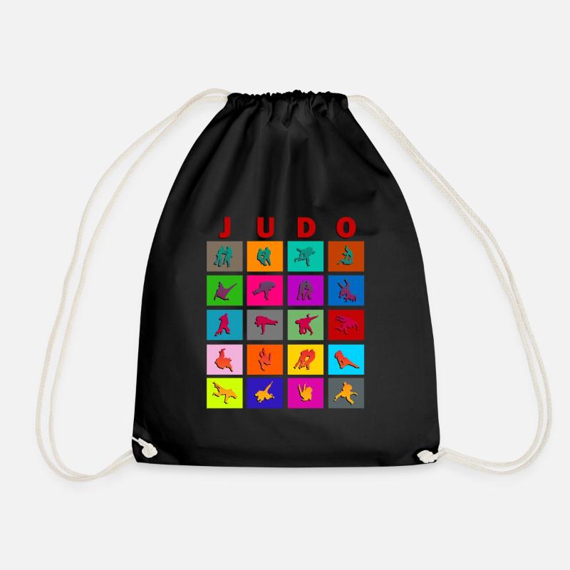 Judo Grips - Training - Tshirt - Gift idea - Drawstring Bag - black