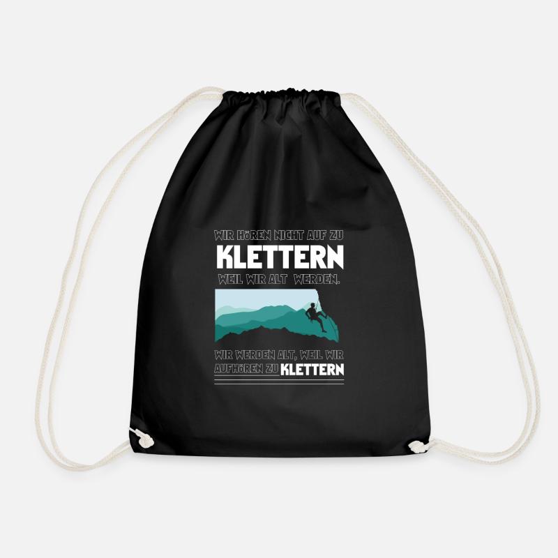 Klettern Montage lustig Geschenk - Turnbeutel - Schwarz