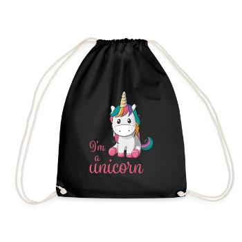 I am a unicorn - Drawstring Bag - black - Front