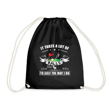 Lustiger Golf Spruch - Golfspieler Geschenk - Turnbeutel - Schwarz - Vorne