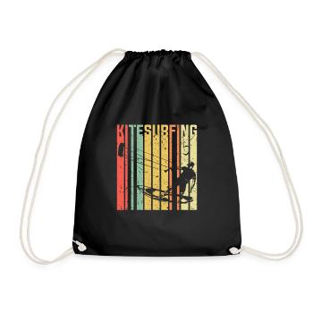 Kite surfing sport - Drawstring Bag - black - Front