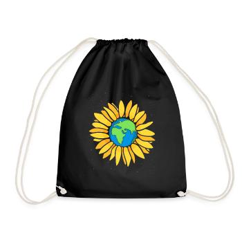 Sonnenblume Erde Planet Earth Day Geschenk - Turnbeutel - Schwarz - Vorne