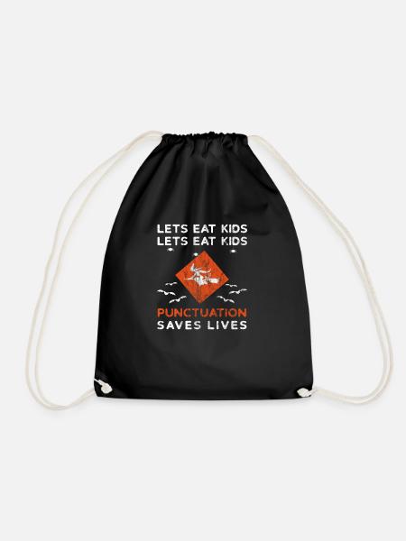 Lets eat Kids. Punctuation saves Lives | Halloween - Turnbeutel - Schwarz