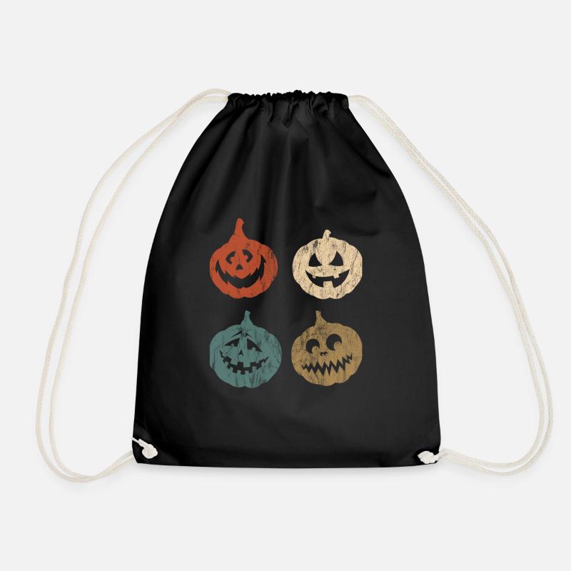 Vintage Retro Halloween Kürbis Horror Geschenk - Turnbeutel - Schwarz