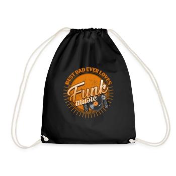 Dad loves Funk - DJ Papa - Geschenk - Tshirt - Turnbeutel - Schwarz - Vorne