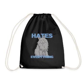La chemise de cadeau de chat de Maine Coon déteste tout - Sac de sport léger - noir - Devant