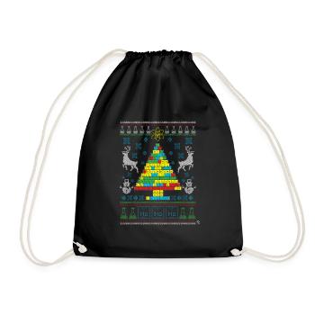 buntes chemistree Geschenk - Turnbeutel - Schwarz - Vorne