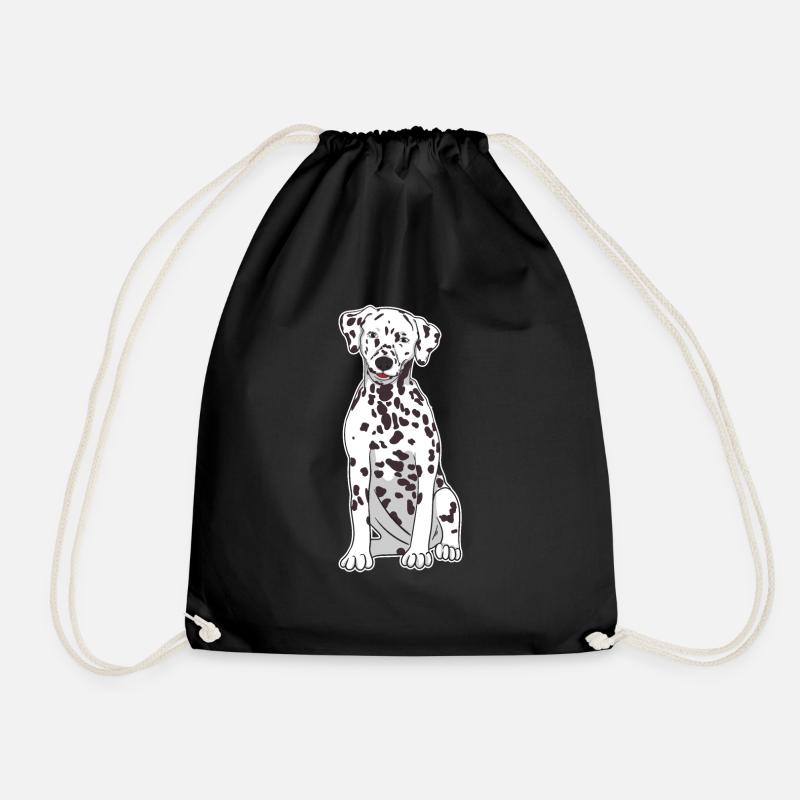 Dalmatiner Sitzende Hund Lustig Geschenk - Turnbeutel - Schwarz