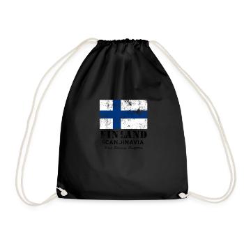 Finland T-Shirt - Drawstring Bag - black - Front