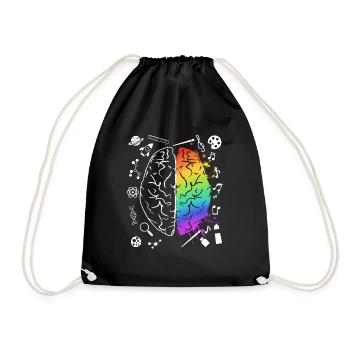Science Biology Physics Brain Gift - Drawstring Bag - black - Front