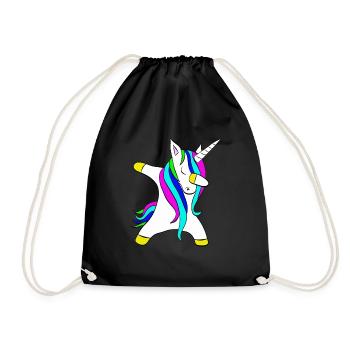 Dabbing unicorn Einhorn - Turnbeutel - Schwarz - Vorne