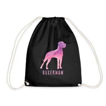 Boxer mom dogs love german boxer fan gift - Drawstring Bag - black - Front