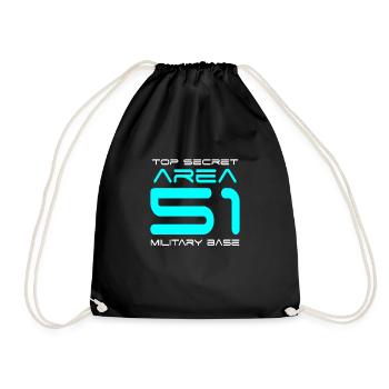 Area 51 - Drawstring Bag - black - Front