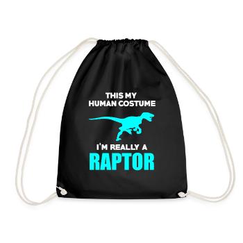 dinosaur - Drawstring Bag - black - Front
