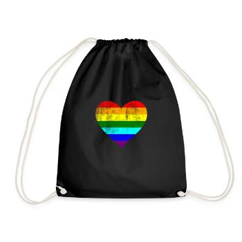 Heart LGTB Pride Gay Gay Lesbian Rainbow - Sac de sport léger - noir - Devant