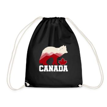 Canada grizzly bear gift children nature - Drawstring Bag - black - Front