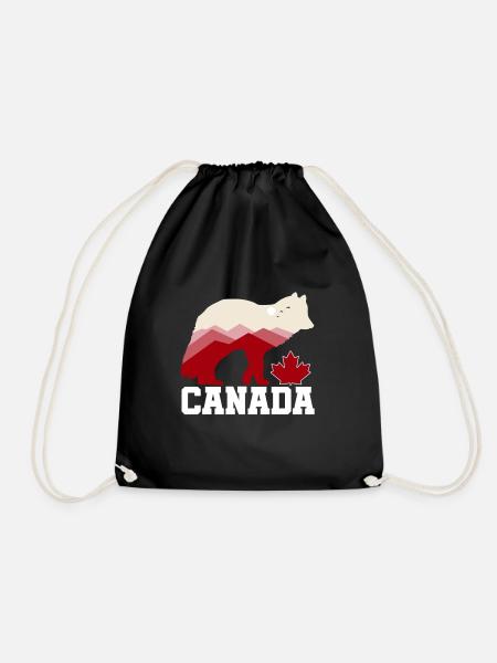 Kanada Grizzly Bär Geschenk Kinder Natur - Turnbeutel - Schwarz