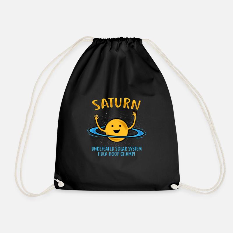 lustiges Saturn-Geschenk - Turnbeutel - Schwarz