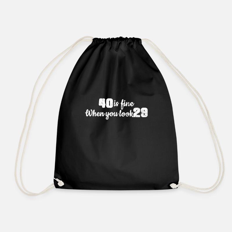 40 ist gut, wenn man 29 sieht Geburtstags Geschenk - Turnbeutel - Schwarz