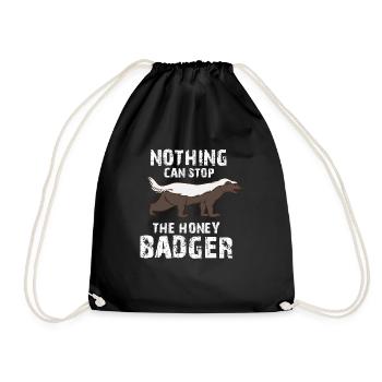 Nothing Can Stop The badger,, badger, badger Apparel, badger Gift - Drawstring Bag - black - Front