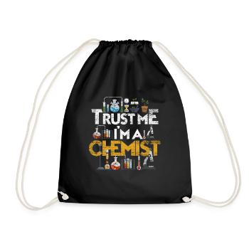 Chemistry Chemist Natural Science Gift - Drawstring Bag - black - Front