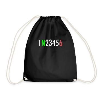 1N23456 Motorcycle Circuit One Down Five Up - Drawstring Bag - black - Front