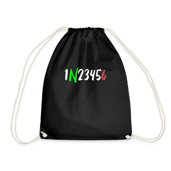 1N23456 Motorcycle Circuit One Down Five Up - Drawstring Bag - black - Front