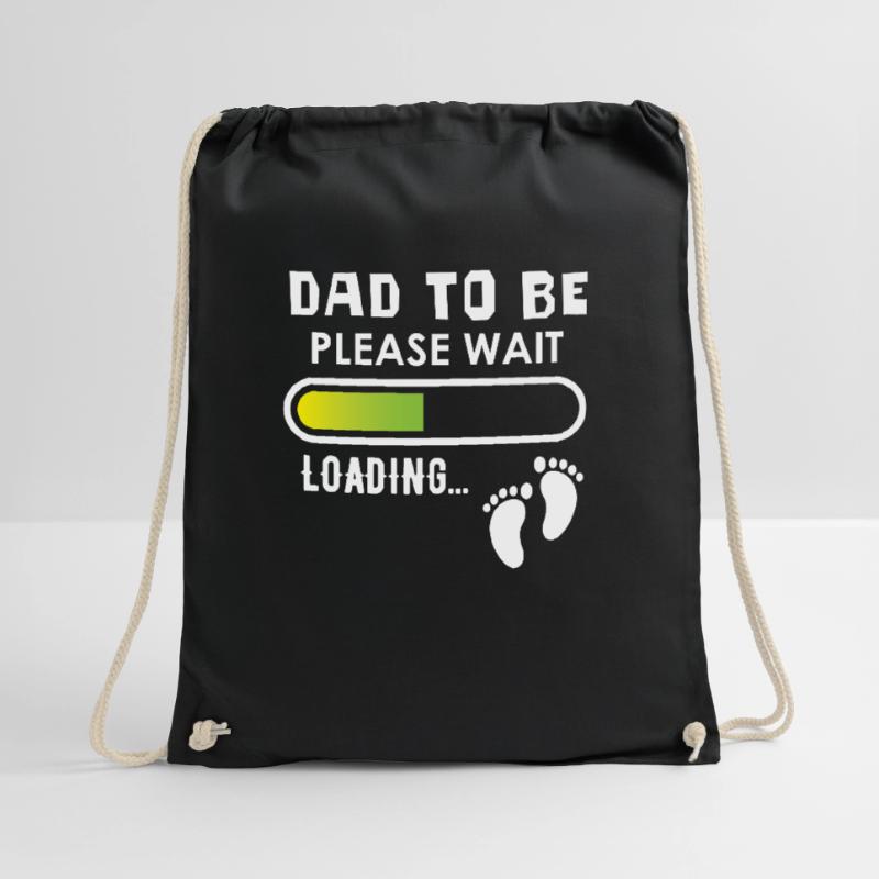 Dad to be, please wait, loading Drawstring Bag