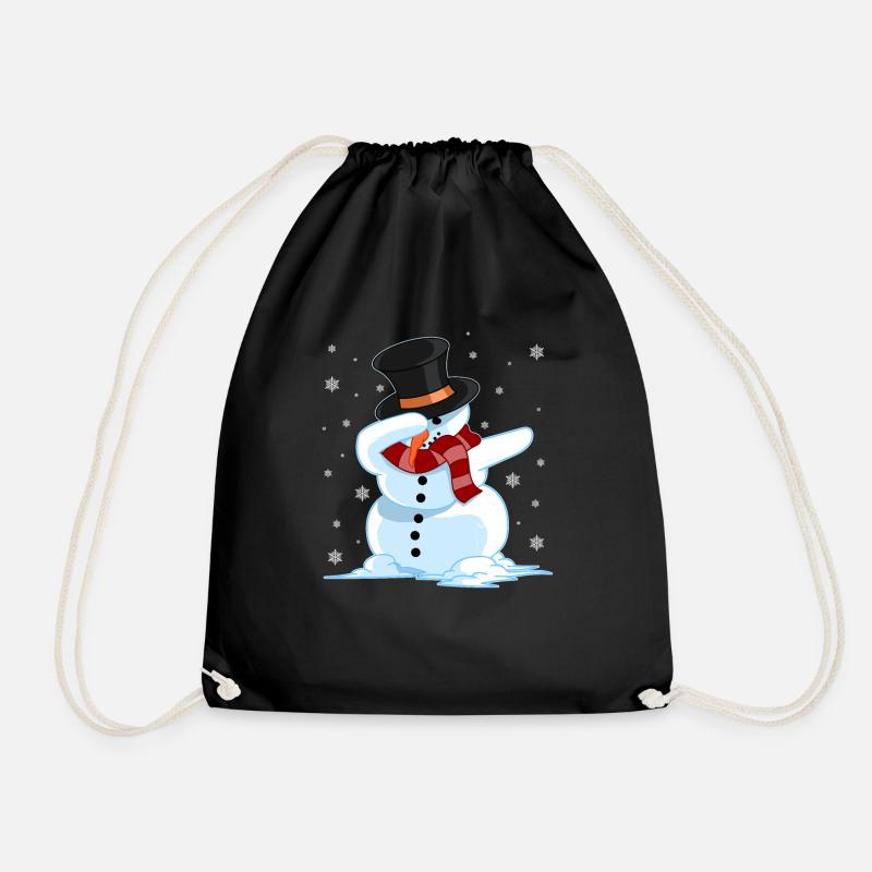 Dap Schneemann Winter Weihnachten Flocke Geschenk - Turnbeutel - Schwarz