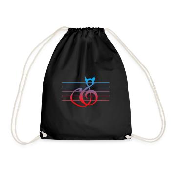 Clef cat gift idea - Drawstring Bag - black - Front