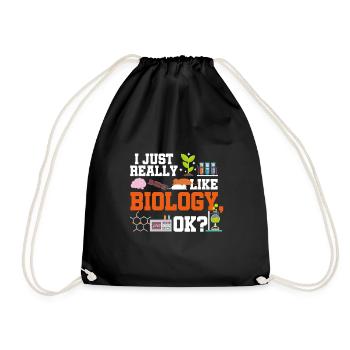 biology - Drawstring Bag - black - Front