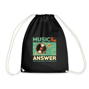 Music is the answer - Drawstring Bag - black - Front