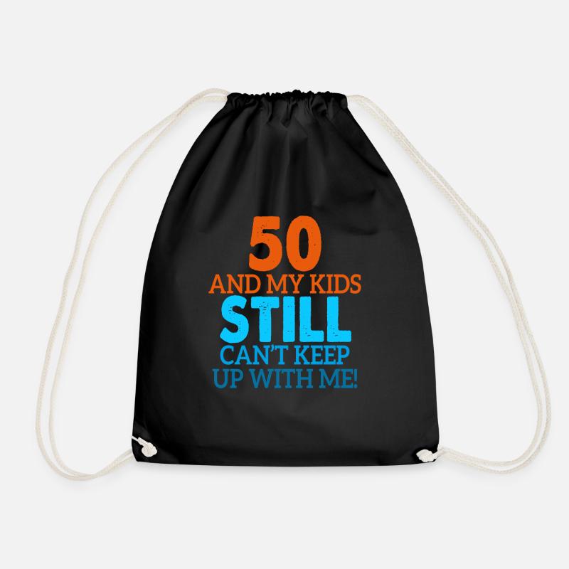 50th birthday funny saying - Drawstring Bag - black