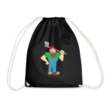 Bûcheron - cadeau de hache des montagnes des Alpes - Sac de sport léger - noir - Devant