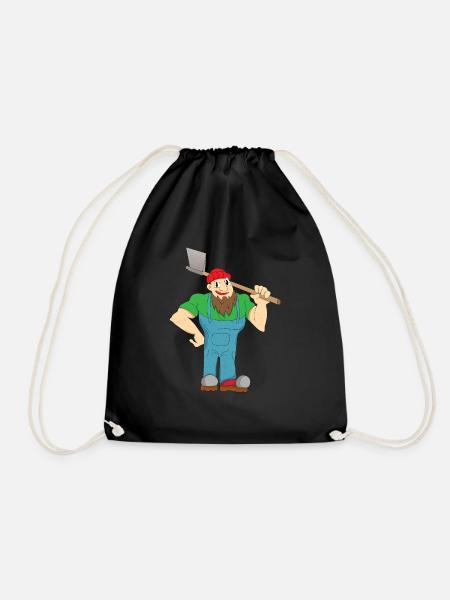 Bûcheron - cadeau de hache des montagnes des Alpes - Sac de sport léger - noir