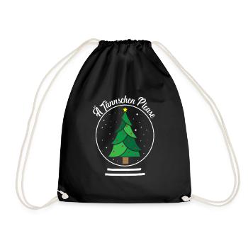 Sächsisch Tannenbaum Spruch - Ä Tännschen Please - Turnbeutel - Schwarz - Vorne