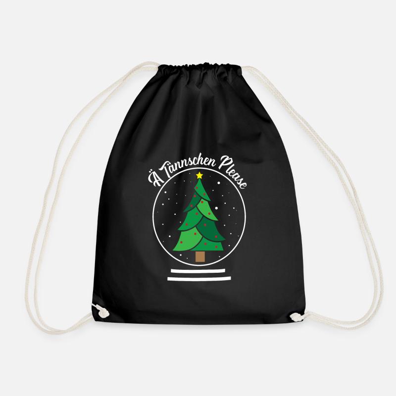 Sächsisch Tannenbaum Spruch - Ä Tännschen Please - Turnbeutel - Schwarz